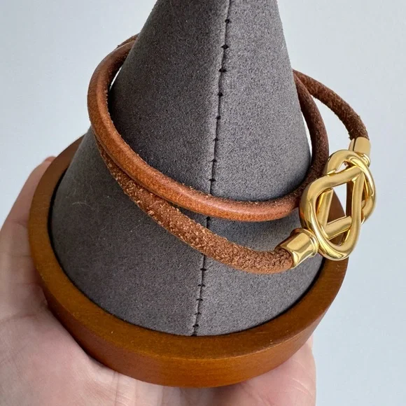 Hermes Vintage Gold Plated Atame Bracelet - Picture 8 of 16